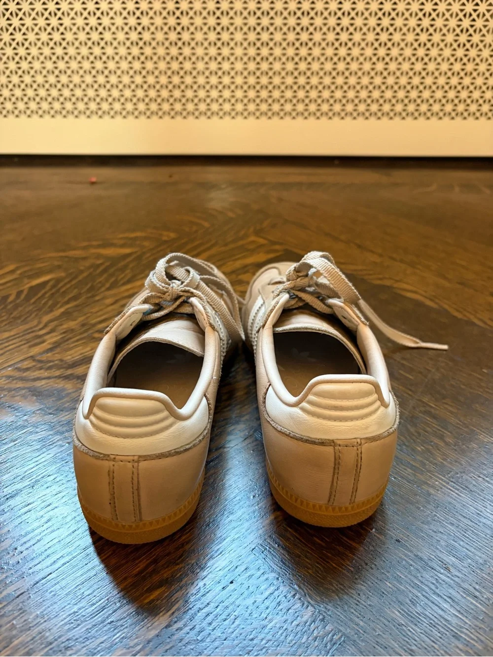 adidas Women’s Beige/Mauve Sneakers with White Stripes